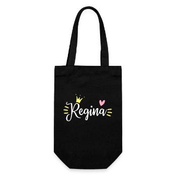 Regina Name Krone - Geschenkbeutel für Flaschen - Schwarz - Vorne