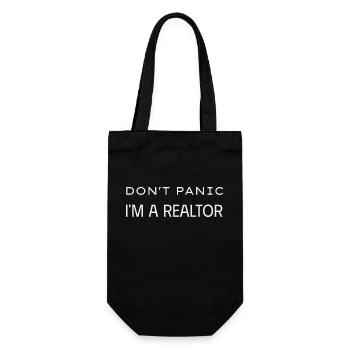 Don t panic I m a realtor - Gift Bag for Bottles - black - Front