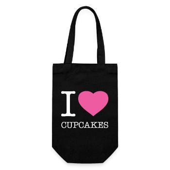 I LOVE CUPCAKES - Gift Bag for Bottles - black - Front