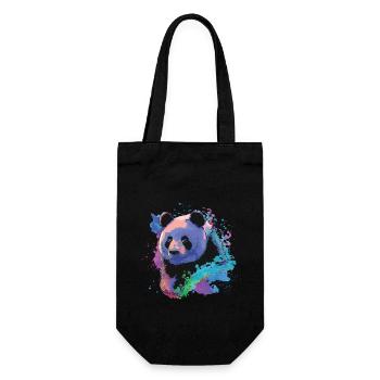 Panda - Geschenkbeutel für Flaschen - Schwarz - Vorne