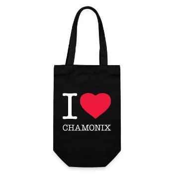 I LOVE CHAMONIX France - Geschenkbeutel für Flaschen - Schwarz - Vorne