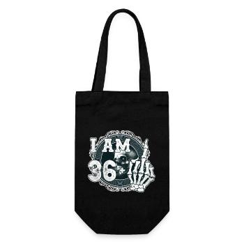 I'm 36 plus 1 middle finger Skull funny 37th - Gift Bag for Bottles - black - Front