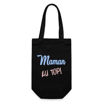 MAMAN. FÊTE DES MÈRES - Sac à bouteille - noir - Devant