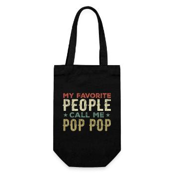 Meine Lieblingsleute nennen mich Pop Pop Vatertag - Geschenkbeutel für Flaschen - Schwarz - Vorne