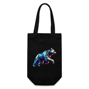 3D Geometric Origami Bear - Gift Bag for Bottles - black - Front