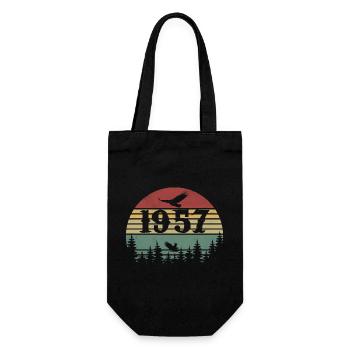 1957 Vintage Cadeau D’anniversaire 1957 Retro 1957 - Sac à bouteille - noir - Devant
