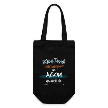 Agon - Keine Panik. Alles wird gut - Geschenkbeutel für Flaschen - Schwarz - Vorne