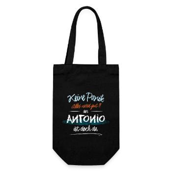 Antonio - Keine Panik. Alles wird gut - Geschenkbeutel für Flaschen - Schwarz - Vorne