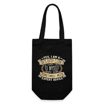 Data Entry Clerk Self Expert Advice - Geschenkbeutel für Flaschen - Schwarz - Vorne