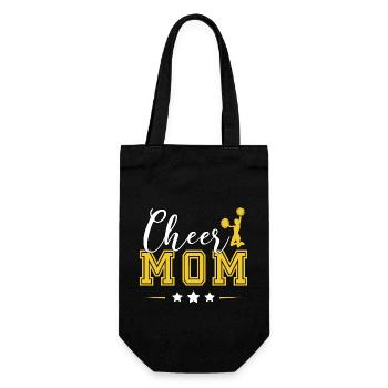 Vintage Retro Cheer Mom Proud Cheerleader Mama - Gift Bag for Bottles - black - Front