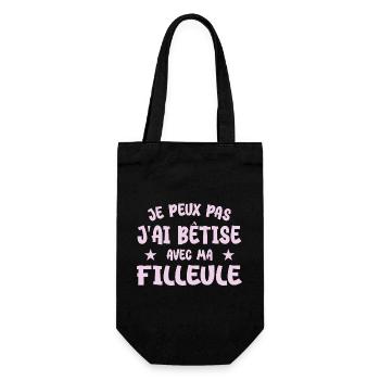 I can't I messed up with my goddaughter - Gift Bag for Bottles - black - Front