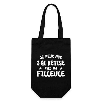 Je peux pas j'ai bêtise avec ma filleule - Sac à bouteille - noir - Devant