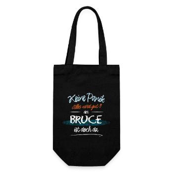 Bruce - Keine Panik. Alles wird gut - Geschenkbeutel für Flaschen - Schwarz - Vorne