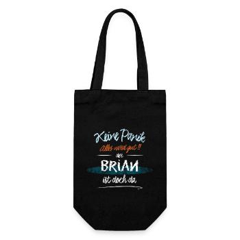 Brian - Keine Panik. Alles wird gut - Geschenkbeutel für Flaschen - Schwarz - Vorne