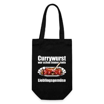 Currywurst - Mein Lieblingsgemüse - Fast Food - Geschenkbeutel für Flaschen - Schwarz - Vorne