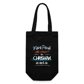 Chrishan - Keine Panik. Alles wird gut - Geschenkbeutel für Flaschen - Schwarz - Vorne