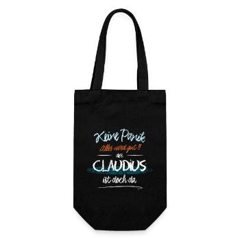 Claudius - Keine Panik. Alles wird gut - Geschenkbeutel für Flaschen - Schwarz - Vorne