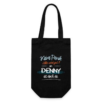 Denny - Keine Panik. Alles wird gut - Geschenkbeutel für Flaschen - Schwarz - Vorne