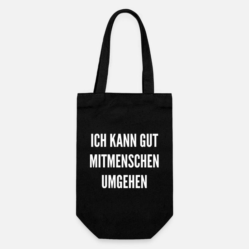 Mitmenschen | Sarkasmus - Geschenkbeutel für Flaschen - Schwarz