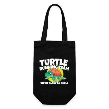 Funny Marathon Turtle Running Team We're Slow As - Geschenkbeutel für Flaschen - Schwarz - Vorne