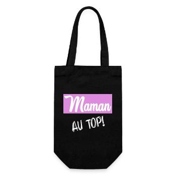 MAMAN. FÊTE DES MÈRES - Sac à bouteille - noir - Devant