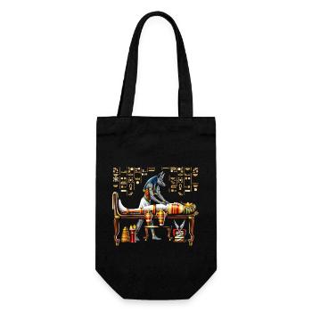 Anubis Ägyptischer Gott - Geschenkbeutel für Flaschen - Schwarz - Vorne