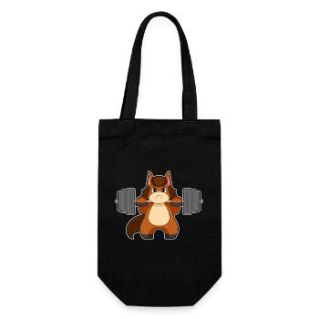 Pferd Bodybuilder Langhantel Bodybuilding - Geschenkbeutel für Flaschen - Schwarz - Vorne