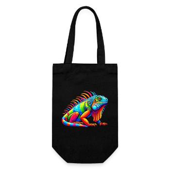 Leguan - Geschenkbeutel für Flaschen - Schwarz - Vorne