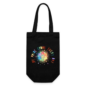 Flower with Scripture Symbol for Pride & Belonging - Gift Bag for Bottles - black - Front