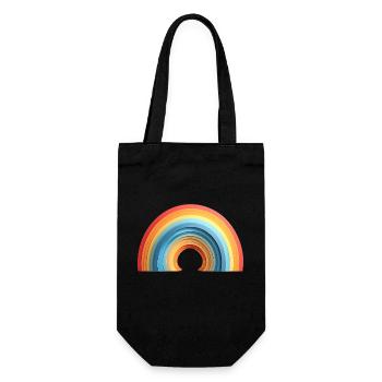 Style de papier arc-en-ciel (fierté) - Sac à bouteille - noir - Devant
