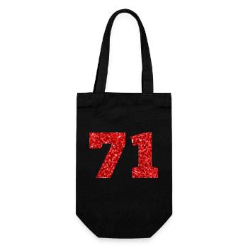 71 paillettes rouge - 71 anniversaire - Sac à bouteille - noir - Devant