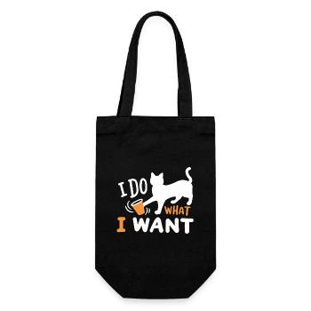 Katze Kätzchen Wortspiel - Geschenkbeutel für Flaschen - Schwarz - Vorne