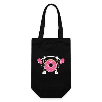 Donut Gewichtheber - Geschenkbeutel für Flaschen - Schwarz - Vorne