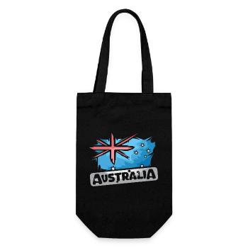 Australia Illustration Flag Comic Icon Logo - Gift Bag for Bottles - black - Front