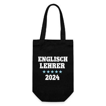 Englisch Lehrer 2024 Englischlehrer Sprachlehrer - Geschenkbeutel für Flaschen - Schwarz - Vorne