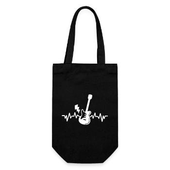 Gitarren Gitarrist Gitarrenspieler - Geschenkbeutel für Flaschen - Schwarz - Vorne