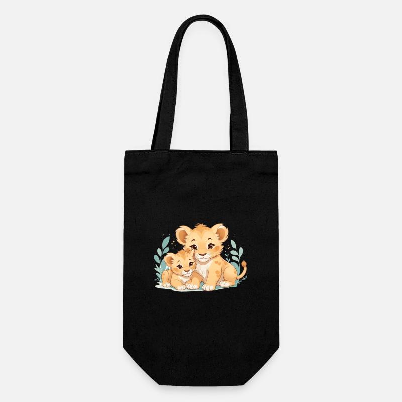 Câlins de lionceaux - Sac à bouteille - noir