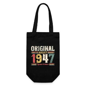 77th Birthday Original August 1947 Year 1947 - Gift Bag for Bottles - black - Front