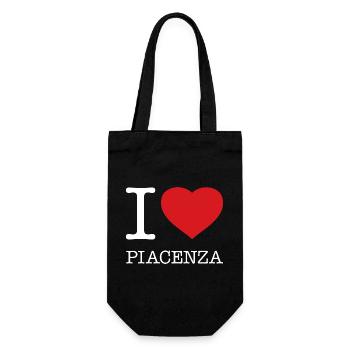 I LOVE PIACENZA - Geschenkbeutel für Flaschen - Schwarz - Vorne
