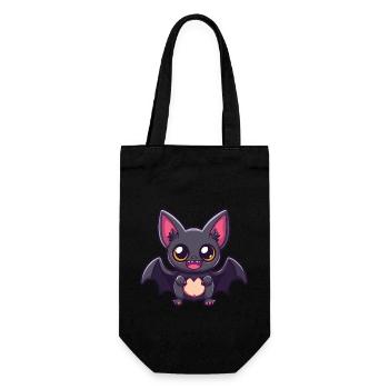 Fledermaus Halloween Lustig Comic - Geschenkbeutel für Flaschen - Schwarz - Vorne