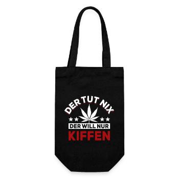 Der tut nix der will nur Kiffen - Spruch - Geschenkbeutel für Flaschen - Schwarz - Vorne