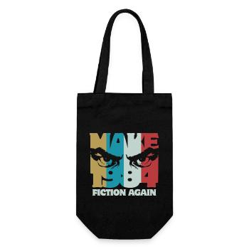 Make 1984 fiction again - Orwell - Geschenkbeutel für Flaschen - Schwarz - Vorne