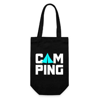 Camping Zelt Camper coole Quotes Van Life Outdoor - Geschenkbeutel für Flaschen - Schwarz - Vorne