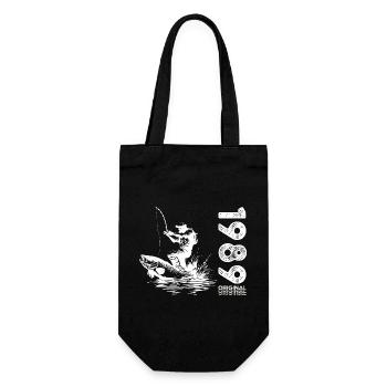 35ème Anniversaire Pêcheur Pêche 1989 Millésime 1989 - Sac à bouteille - noir - Devant