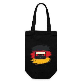 Retro Style Oldschool Tape Kassette Vintage - Geschenkbeutel für Flaschen - Schwarz - Vorne