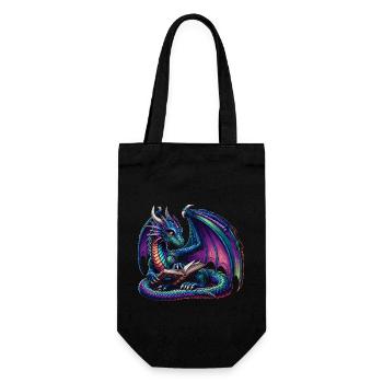Dragon Lecture Livre Livres Rat de Bibliothèque Bibliophile - Sac à bouteille - noir - Devant