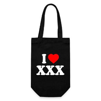 I love xxx - Gift Bag for Bottles - black - Front