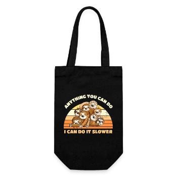 Sloth Bunch With Saying Vintage Retro Cartoon - Gift Bag for Bottles - black - Front