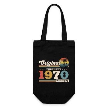 55ème anniversaire cadeau mari Original février 1970 - Sac à bouteille - noir - Devant