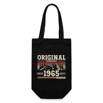 60th Birthday Gift Man Legend February 1965 - Gift Bag for Bottles - black - Front